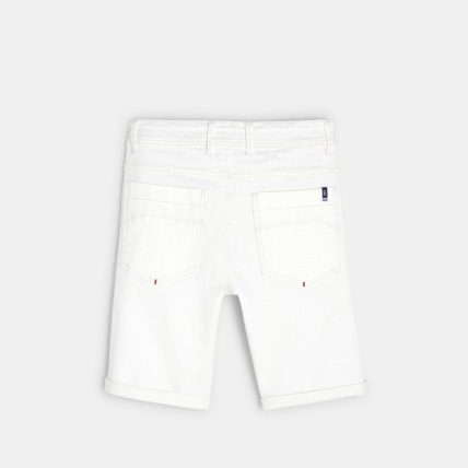 Avis Bermuda slim en toile hyper-stretch blanc garçon OKAIDI 6