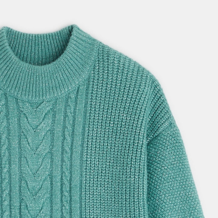 Avis Robe-pull côtelée torsadée verte fille OKAIDI 3
