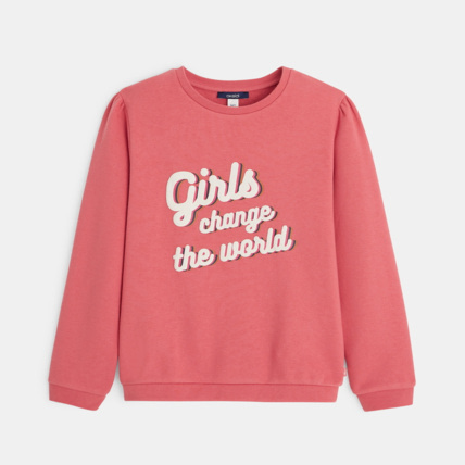 Avis Sweat-shirt à message rose fille OKAIDI 1
