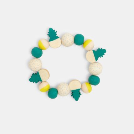 Avis Bracelet de perles vert et jaune fille OKAIDI 1