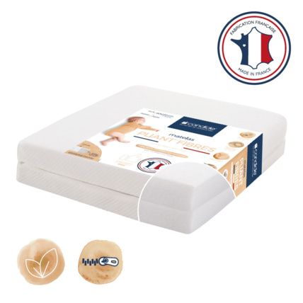 Avis Matelas bébé pliant 2 parties Fibres déhoussable - 60x120cm CANDIDE 6