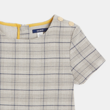 Avis Robe manches courtes à carreaux grise fille OKAIDI 4