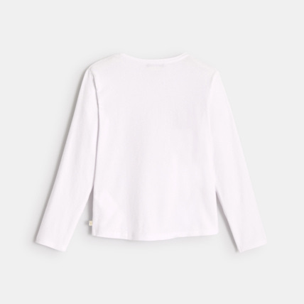 Avis T-shirt à motif en relief blanc fille OKAIDI 4
