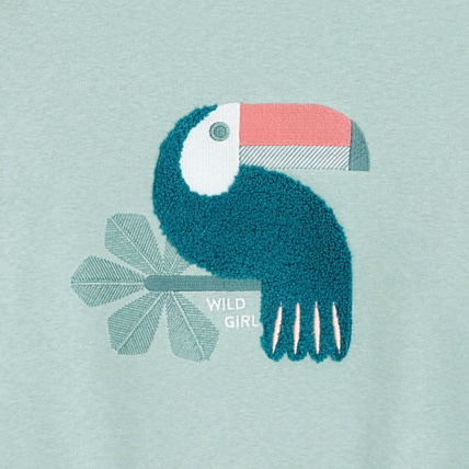 Avis Sweat-shirt original motif toucan vert fille OKAIDI 3