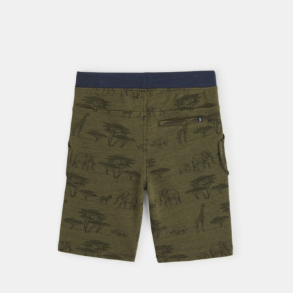 Avis Bermuda en molleton imprimé motif savane vert garçon OKAIDI 3
