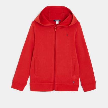 Avis Sweat-shirt uni à capuche rouge garçon OKAIDI 1