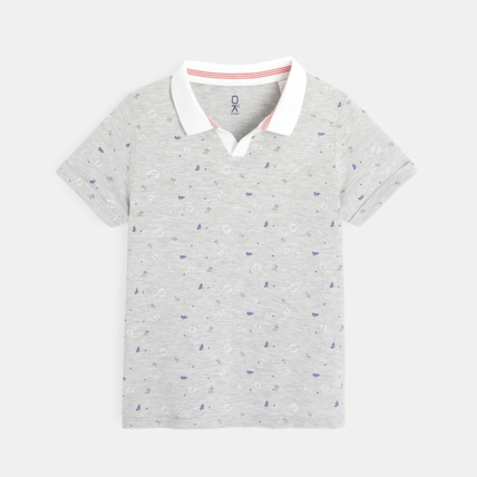 Avis Polo piqué imprimé gris garçon OKAIDI 1
