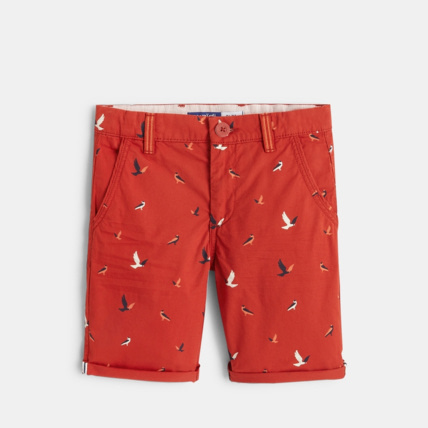 Avis Bermuda en toile imprimée orange garçon OKAIDI 2