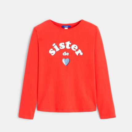 Avis T-shirt à message rouge fille OKAIDI 2