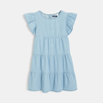 Avis Robe en jean mutlivolants bleue fille OKAIDI 2