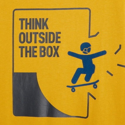 Avis T-shirt à message en coton biologique jaune garçon OKAIDI 2