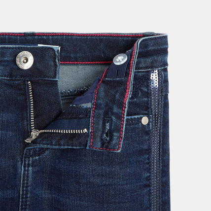 Avis Jean skinny avec galon en sequins brodés bleu fille OKAIDI 2