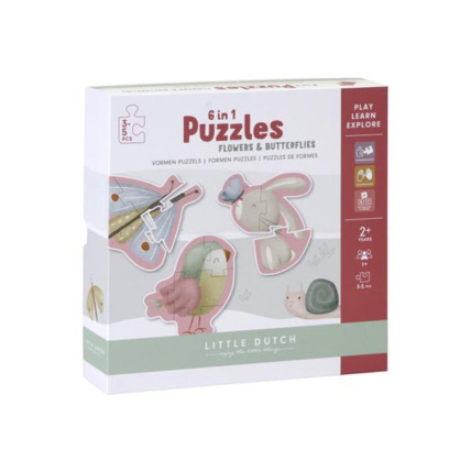Avis Puzzle 6 en 1 - Flowers & butterflies LITTLE DUTCH 1