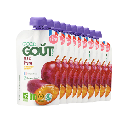 Avis Pack de 10 gourdes Prune Bio Good Goût 1