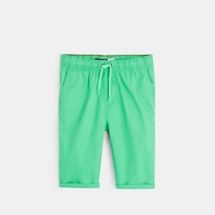 Avis Bermuda slim en toile unie vert garçon OKAIDI 2