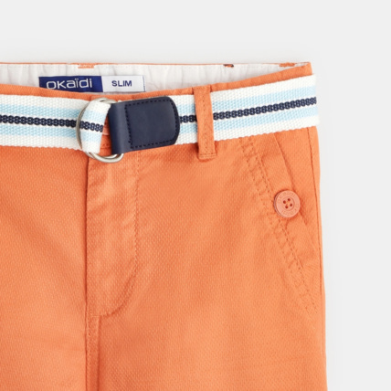 Avis Bermuda slim maille fantaisie orange garçon OKAIDI 3