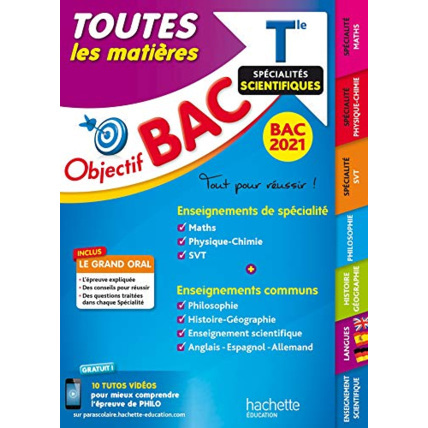 Avis Objectif Bac 2021 Toutes les matières Term Enseignements communs + Spécialités scientifiques Hachette Éducation 1