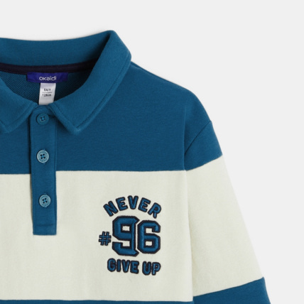 Avis Sweat-shirt col polo bleu garçon OKAIDI 2