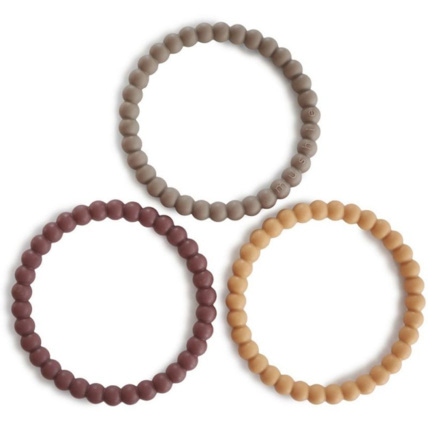 Avis Lot de 3 bracelets de dentition Pearl Berry-Marigold-Khaki MUSHIE 1