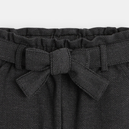 Avis Pantalon paper bag ceinturé gris fille OKAIDI 3