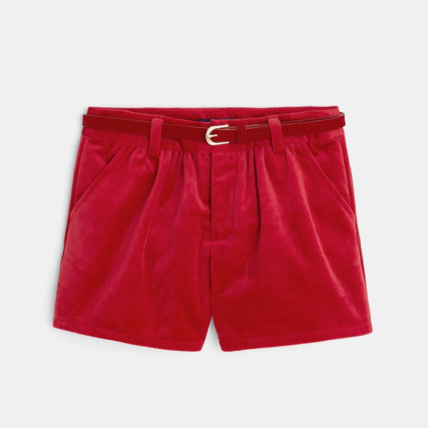 Avis Short velours lisse et ceinture rouge fille OKAIDI 1