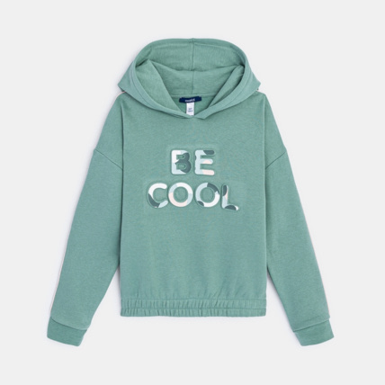 Avis Sweat-shirt à capuche "Be Cool" vert fille OKAIDI 2