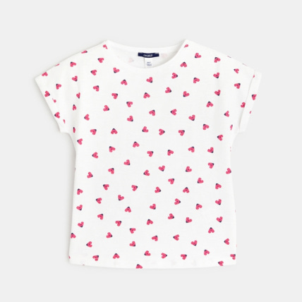Avis T-shirt imprimé motif "petits coeurs-coccinelles" rose fille OKAIDI 2