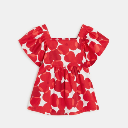 Avis Blouse évasée imprimée rouge fille OKAIDI 1