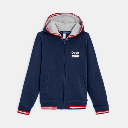Avis Sweat-shirt à capuche "open mind" bleu garçon OKAIDI 2