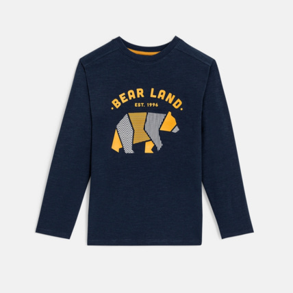 Avis T-shirt manches longues motif ours bleu garçon OKAIDI 1