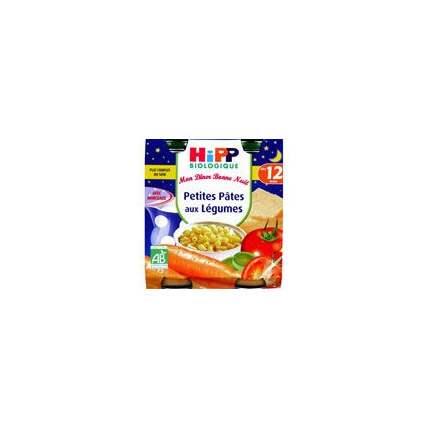 Avis Menu Bonne Nuit Petites Pâtes aux Légumes - 2 pots x 250g - 12 mois HIPP 1