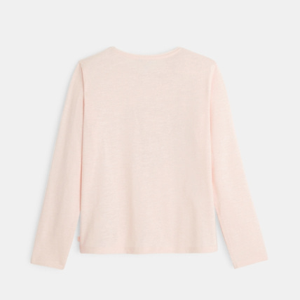 Avis T-shirt manches longues à message rose fille OKAIDI 3