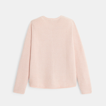 Avis Gilet boutonné à côtes Ottoman rose fille OKAIDI 3