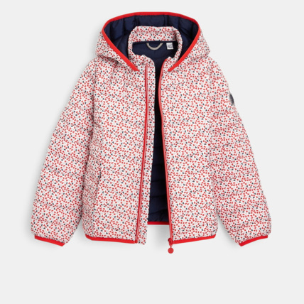 Avis Doudoune à capuche motif petits cœurs blanche fille OKAIDI 3