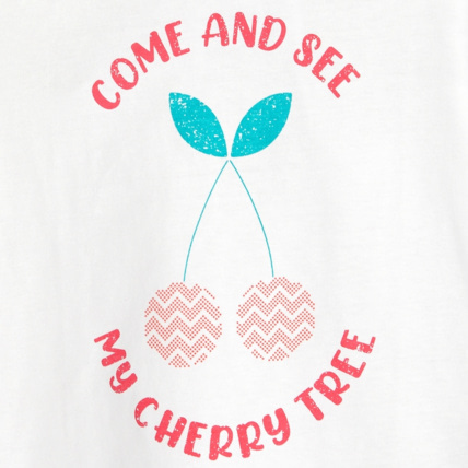 Avis Débardeur à dos nageur "Come and see my cherry tree" blanc fille OKAIDI 2