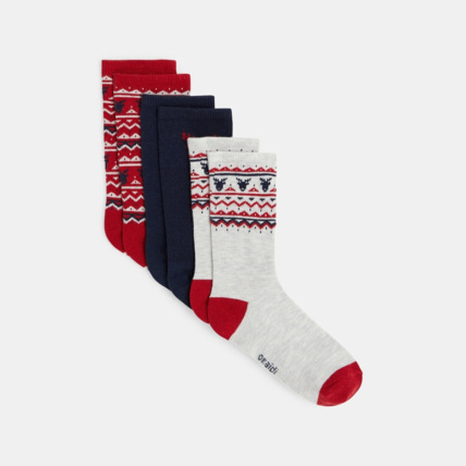 Avis Chaussettes à motifs scandinaves (lot de 3) rouges garçon OKAIDI 1