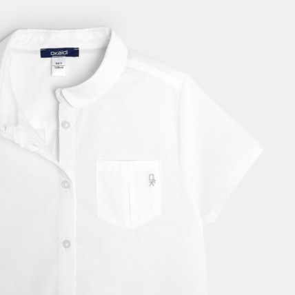 Avis Chemise unie manches courtes blanche fille OKAIDI 2