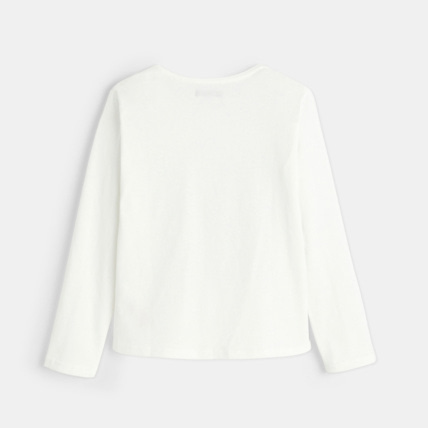 Avis T-shirt manches longues à fleurs et sequins rose fille OKAIDI 3