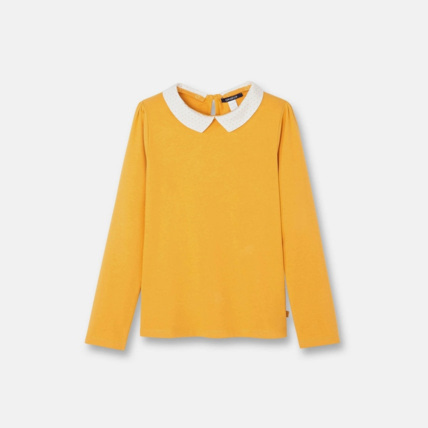 Avis T-shirt à col sequins amovible jaune fille OKAIDI 3