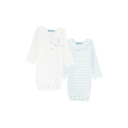 Avis Lot de bodies 2 "Brendan" Baby - coton - Blanc/Nuage ARMOR-LUX 1