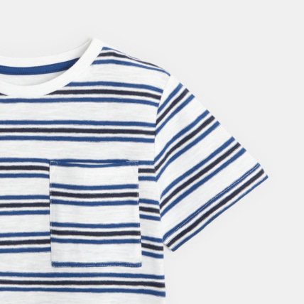 Avis T-shirt rayé marin bleu garçon OKAIDI 3