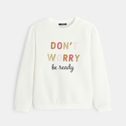 Avis Sweat-shirt à message blanc fille OKAIDI 1