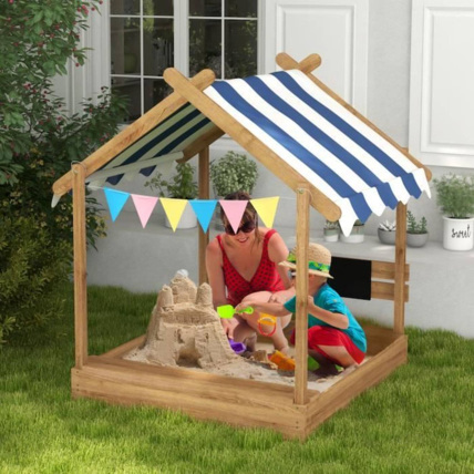Avis Bac à sable bois forme de maison OUTSUNNY 3