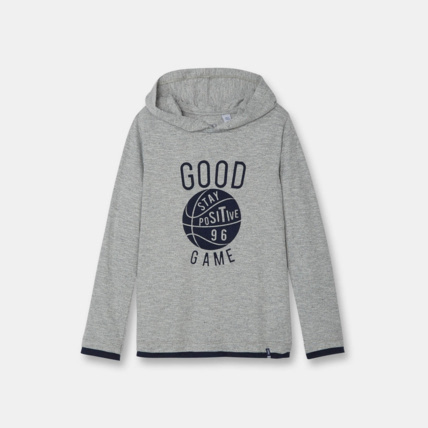Avis T-shirt à capuche gris garçon OKAIDI 1