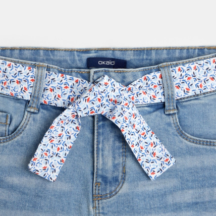 Avis Short en jean ceinturé bleu fille OKAIDI 2