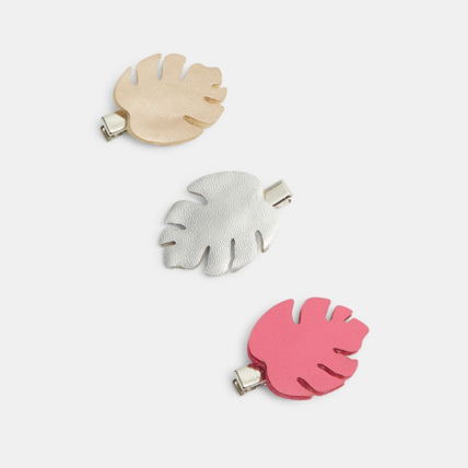 Avis Barrettes-pinces crocodile motif feuilles jaune fille OKAIDI 1