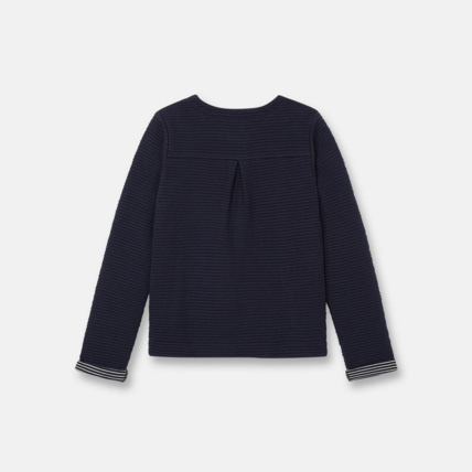 Avis Sweat-shirt côtelé bleu fille OKAIDI 2