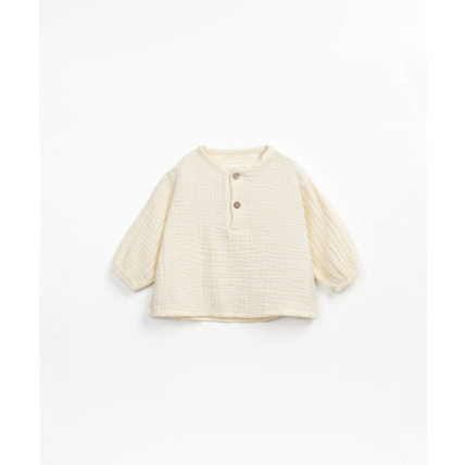 Avis Blouse en gaze de coton blanc cassé Fiber Play Up 1