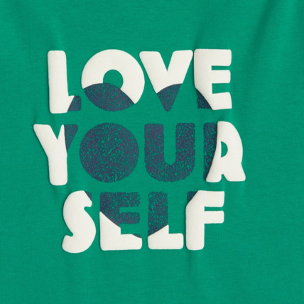 Avis T-shirt message love vert fille OKAIDI 2