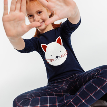 Avis T-shirt à motif animal bleu fille OKAIDI 1
